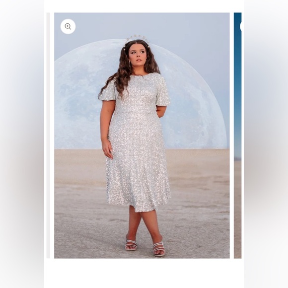 JessaKae Silver Sequin Midi Dress - Picture 2 of 6